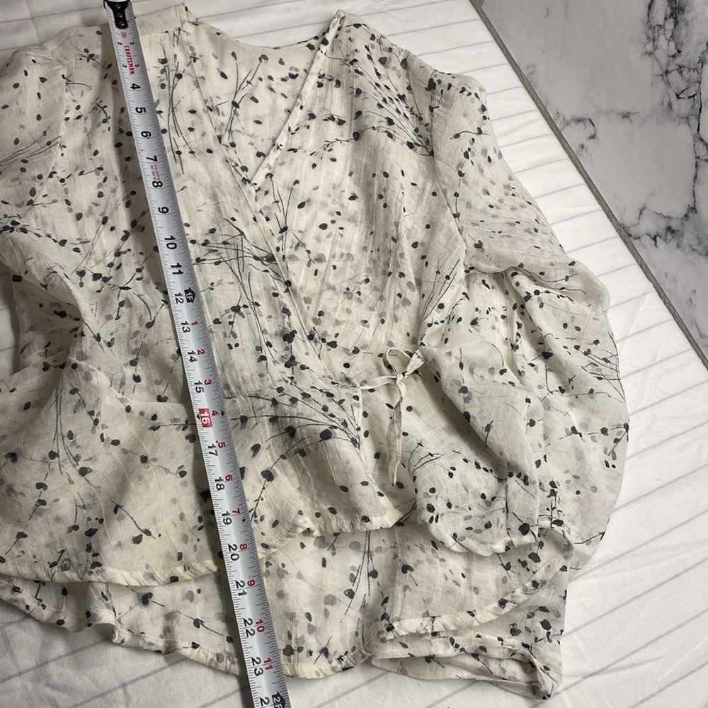 Flax Jeanne Engelhart 2 piece set,White and Black Patterned long sleeve Size S - Picture 12 of 15